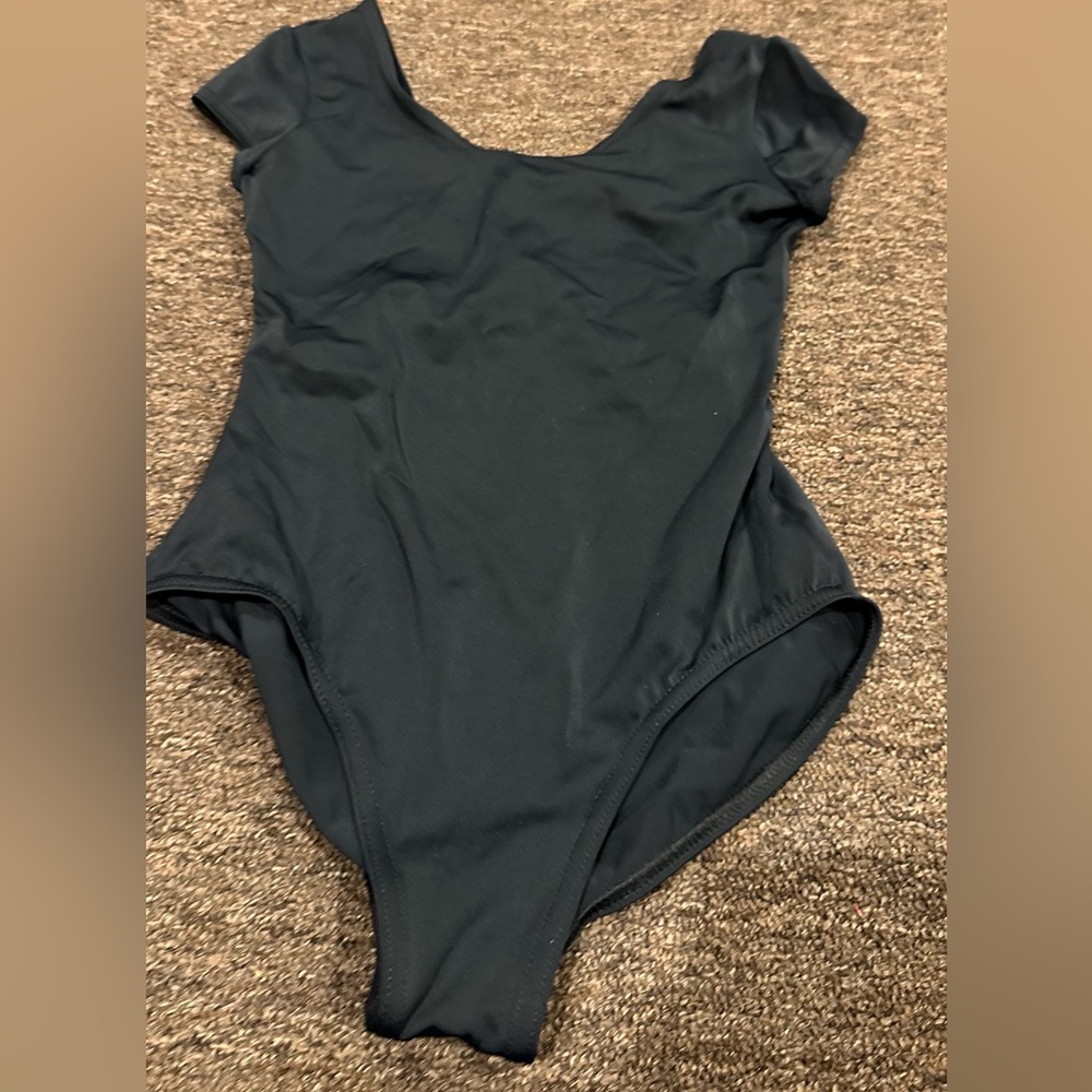 EUC Balera LC Child Girls Black Short Sleeve Bodysuit